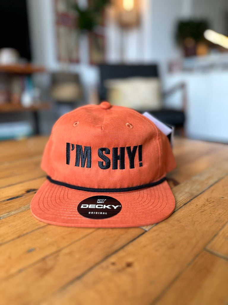 I'M SHY! Burnt Orange & Black, Baseball Hats