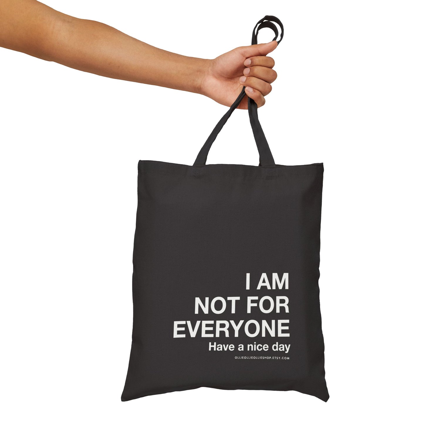 I Am Not For Everyone Cloud Cotton Canvas Tote Bag, Funny and Sarcastic Reusable Shopping Bag, Eco Friendly Everyday Bag, Great Tote Gift