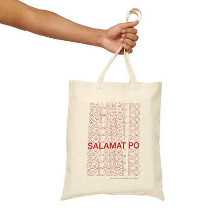 Salamat Po Filipino Cotton Canvas Tote Bag, Thankful Tagalog Pinoy Reusable Shopping Bag, Eco Friendly Thank You Bag, Everyday Bag