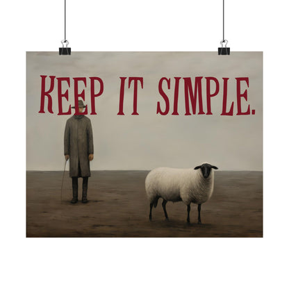 Keep It Simple posters, Fun Aspirational and Inspirational Wall Art Prints, Matte Vertical Posters, Motivational Wall Decors, Retro Maximalist Art