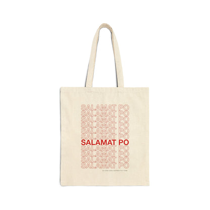 Salamat Po Filipino Cotton Canvas Tote Bag, Thankful Tagalog Pinoy Reusable Shopping Bag, Eco Friendly Thank You Bag, Everyday Bag