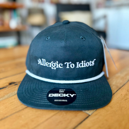 Allergic To Idiots! Black & White, Baseball Hats