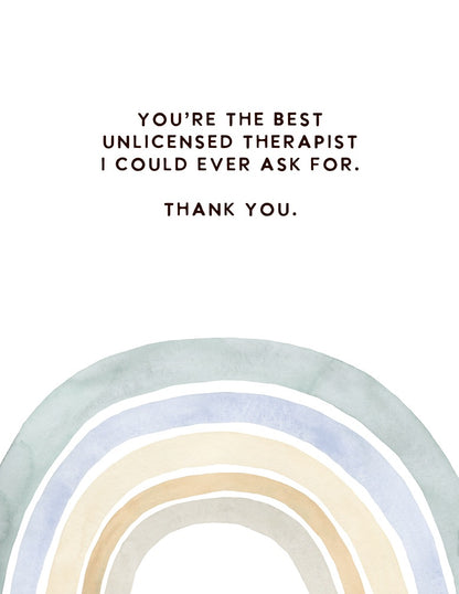 Unlicensed Therapist, Thank You Cards