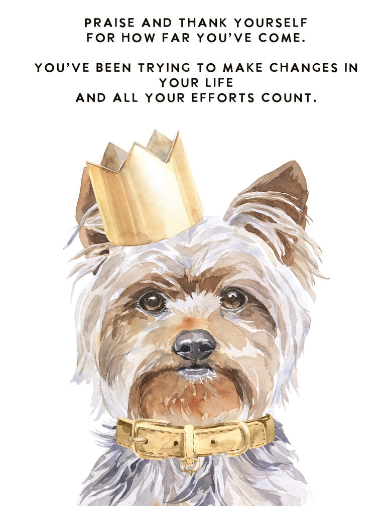 Praise Yourself, Yorkie Greeting Cards