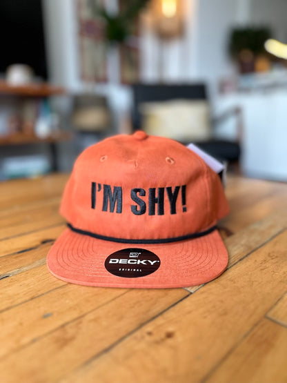 I'M SHY! Burnt Orange & Black, Baseball Hats