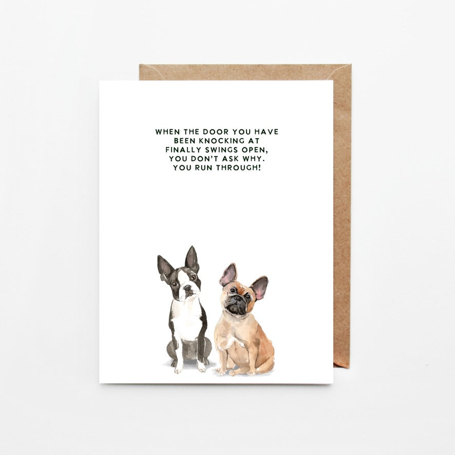 Seize the Day, Frenchie & Boston Terrier Greeting Card