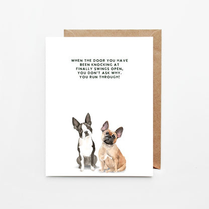 Seize the Day, Frenchie & Boston Terrier Greeting Card