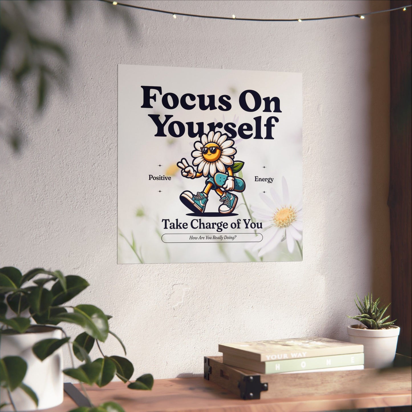 Focus on Yourself, Take Charge of You, How Are You Really Doing? Fun Aspirational and Inspirational Wall Art Prints, Matte Vertical Posters, Motivational Wall Decors