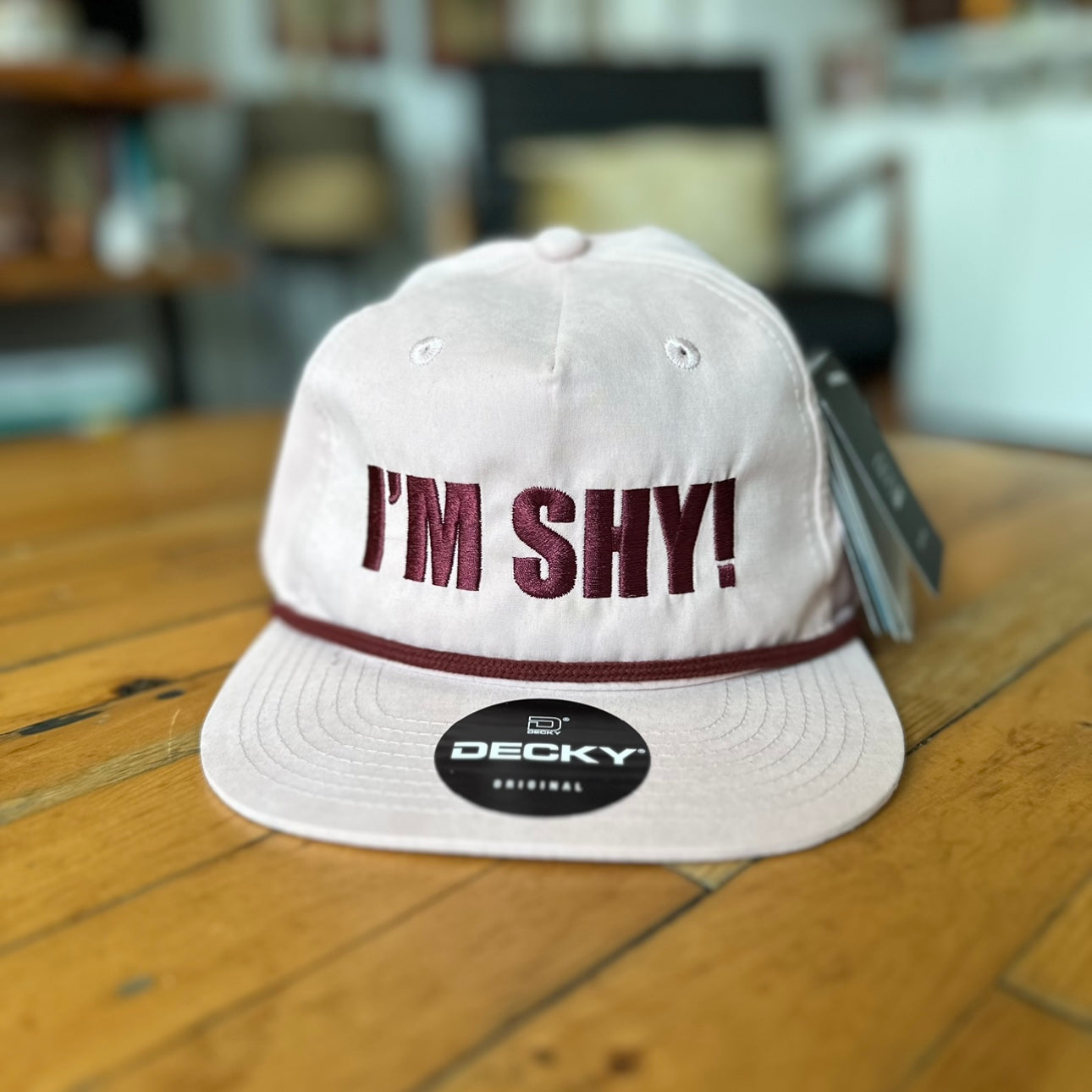 I'M SHY! Peach & Maroon, Baseball Hats