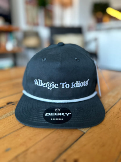 Allergic To Idiots! Black & White, Baseball Hats