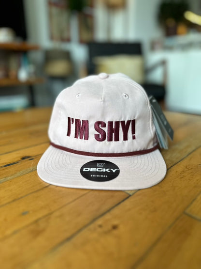 I'M SHY! Peach & Maroon, Baseball Hats