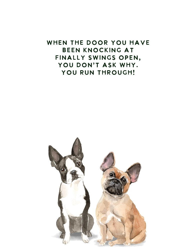 Seize the Day, Frenchie & Boston Terrier Greeting Card