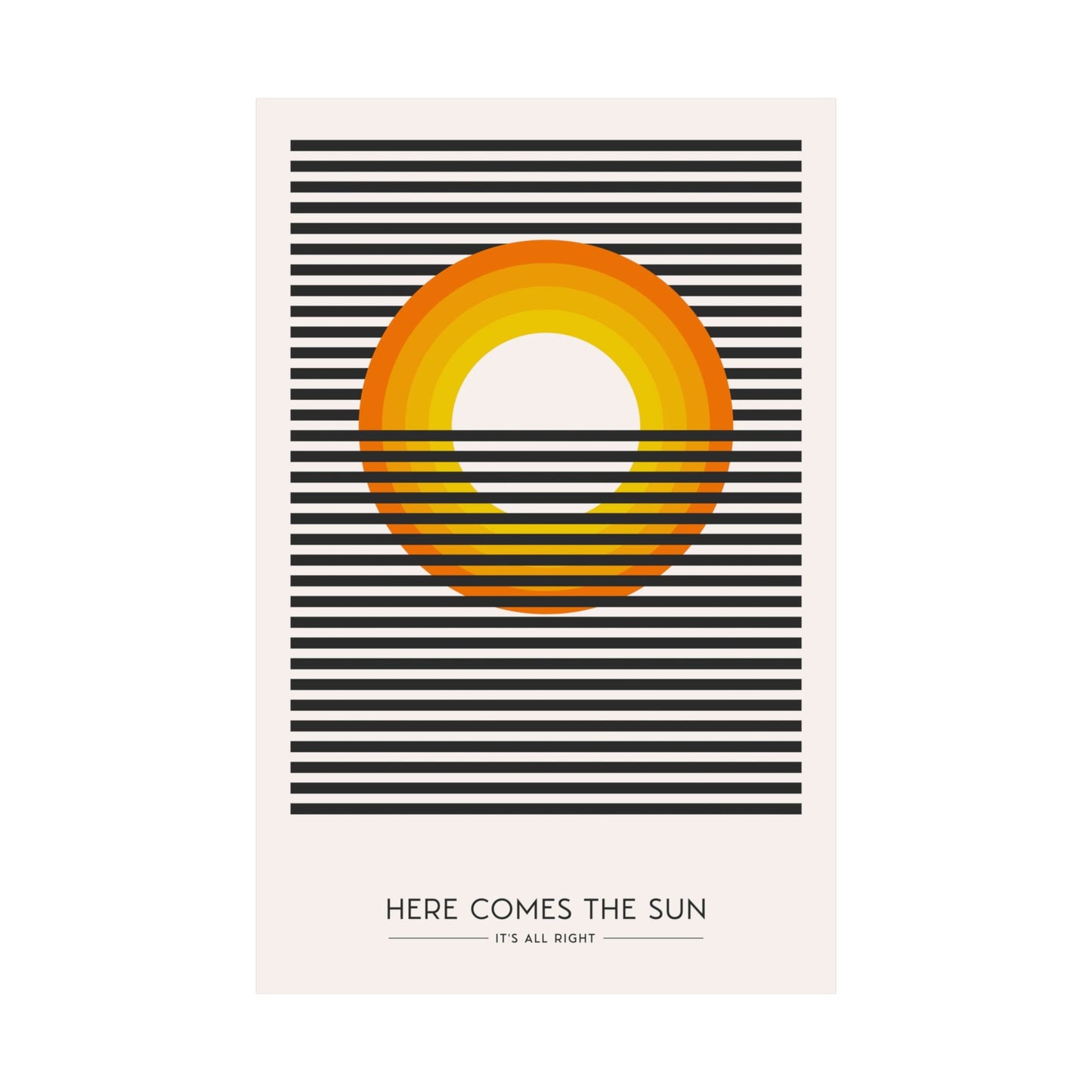 Here Comes the Sun, Fun Aspirational and Inspirational Wall Art Prints, Matte Vertical Posters, Motivational Wall Decors, Retro Maximalist Art