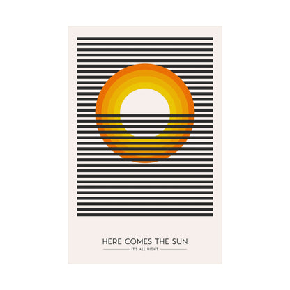 Here Comes the Sun, Fun Aspirational and Inspirational Wall Art Prints, Matte Vertical Posters, Motivational Wall Decors, Retro Maximalist Art