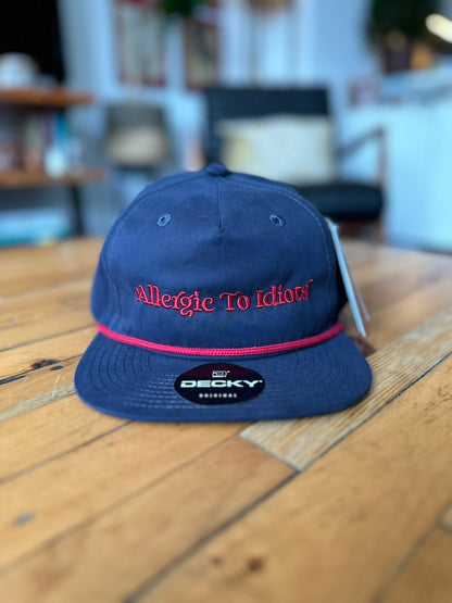 Allergic To Idiots! Navy & Red, Baseball Hats