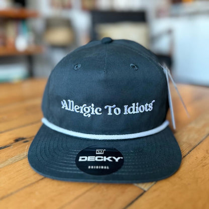 Allergic To Idiots! Black & White, Baseball Hats