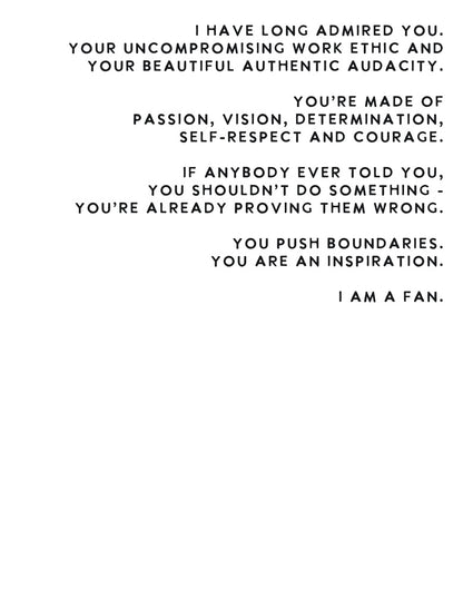 I am a Fan, Inspirational Greeting Card