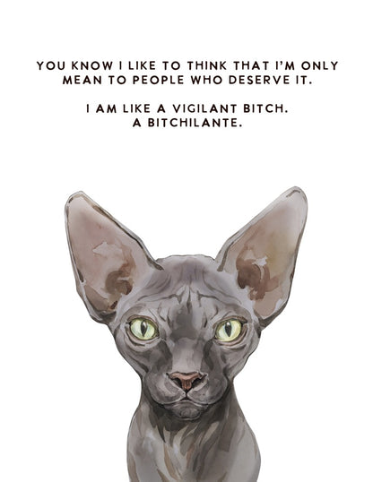 Bitchilante, Sphinx Cat Greeting Card