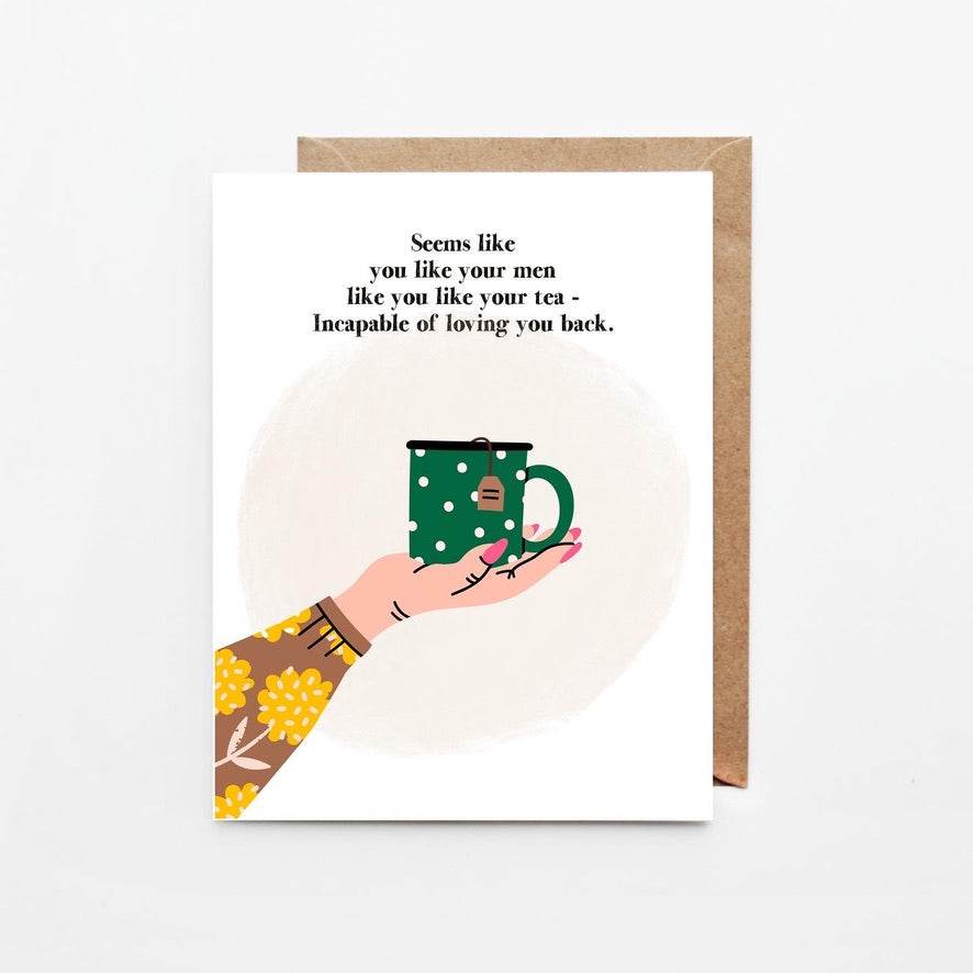 Men and Tea, Breakup Greeting Cards